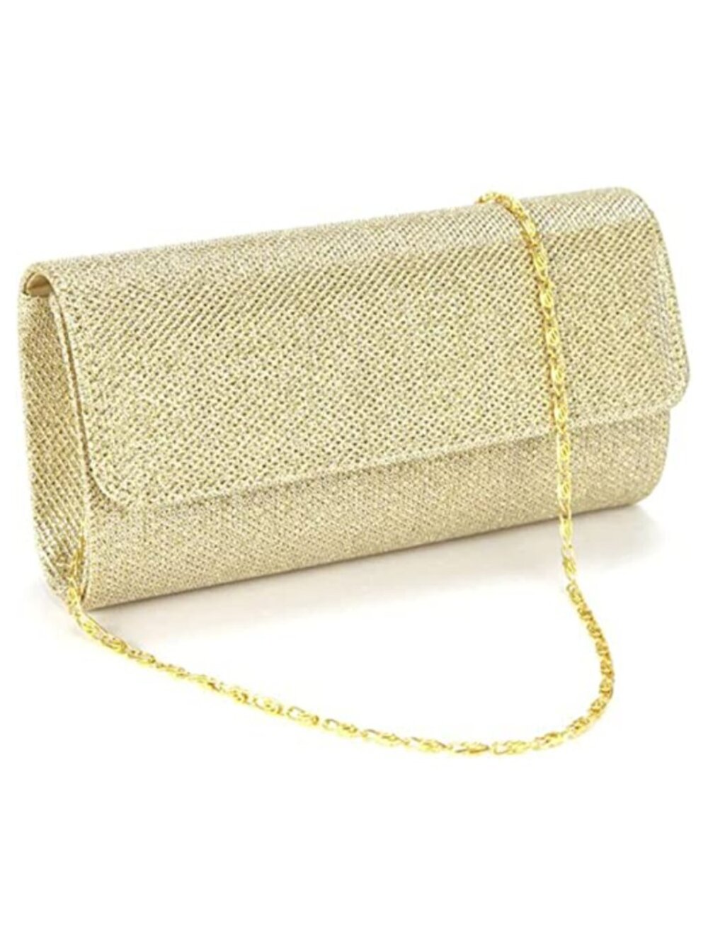 Sparkling Glitter Clutch Evening Bag with Detachable Chain for Wedding Party
